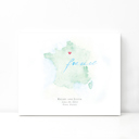 France 5x7 - Landscape Personalized Watercolor Map 