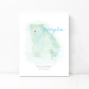 Georgia 5x7 - Portrait Personalized Watercolor Map 