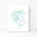 Greece 5x7 - Portrait Personalized Watercolor Map 