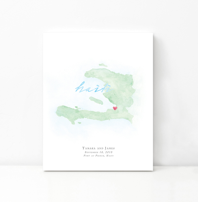 Personalized Watercolor Map 