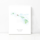 Hawaii 5x7 - Portrait Personalized Watercolor Map 