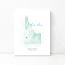 Idaho 5x7 - Portrait Personalized Watercolor Map 
