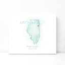 Illinois 5x7 - Landscape Personalized Watercolor Map 