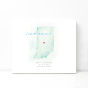 Indiana 5x7 - Landscape Personalized Watercolor Map 