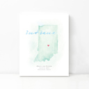 Indiana 5x7 - Portrait Personalized Watercolor Map 
