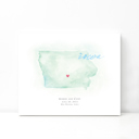 Iowa 5x7 - Landscape Personalized Watercolor Map 