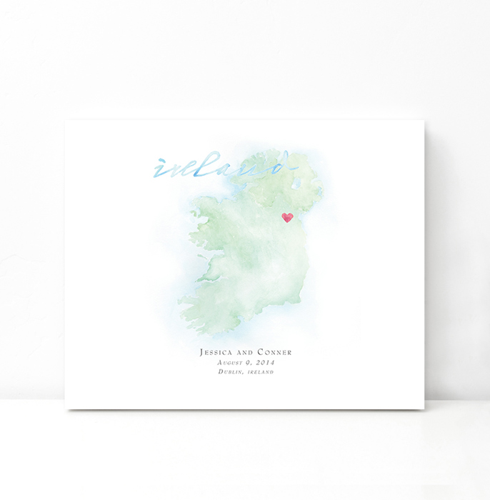 Personalized Watercolor Map 