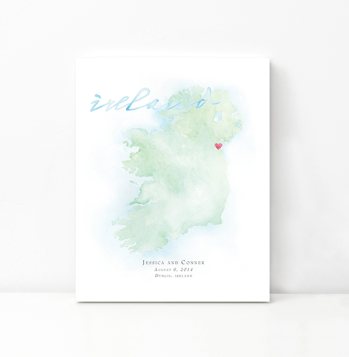 Personalized Watercolor Map 