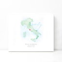 Italy 5x7 - Landscape Personalized Watercolor Map 
