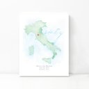 Italy 5x7 - Portrait Personalized Watercolor Map 