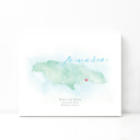 Jamaica 5x7 - Landscape Personalized Watercolor Map 