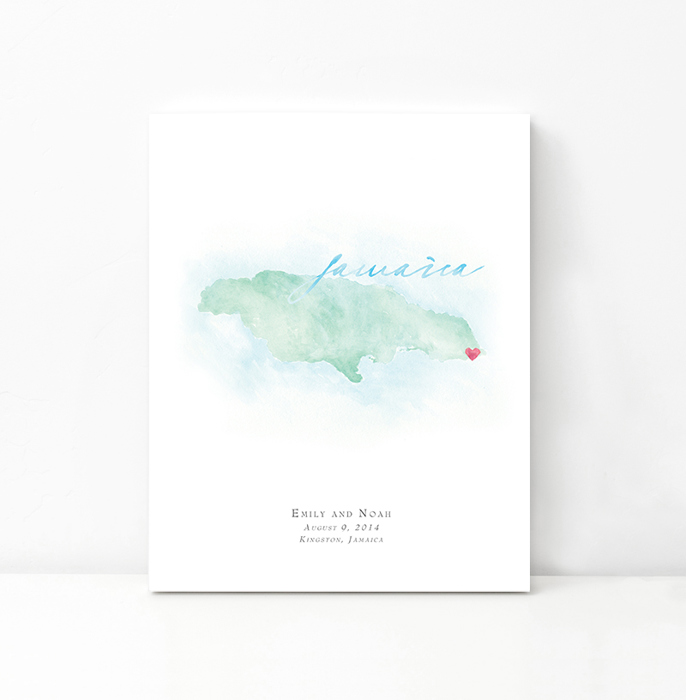 Personalized Watercolor Map 