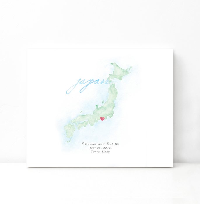 Personalized Watercolor Map 