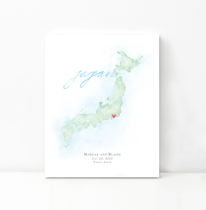 Personalized Watercolor Map 