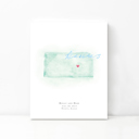 Kansas 5x7 - Portrait Personalized Watercolor Map 