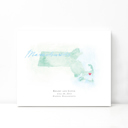 Massachusetts 5x7 - Landscape Personalized Watercolor Map 