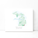 Michigan 5x7 - Landscape Personalized Watercolor Map 