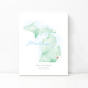 Michigan 5x7 - Portrait Personalized Watercolor Map 