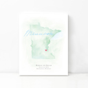 Minnesota 5x7 - Portrait Personalized Watercolor Map 