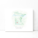Minnesota 8x10 - Landscape Personalized Watercolor Map 