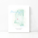 Mississippi 5x7 - Portrait Personalized Watercolor Map 