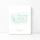 Montana 8x10 - Portrait Personalized Watercolor Map 