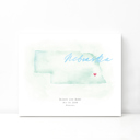 Nebraska 5x7 - Landscape Personalized Watercolor Map 
