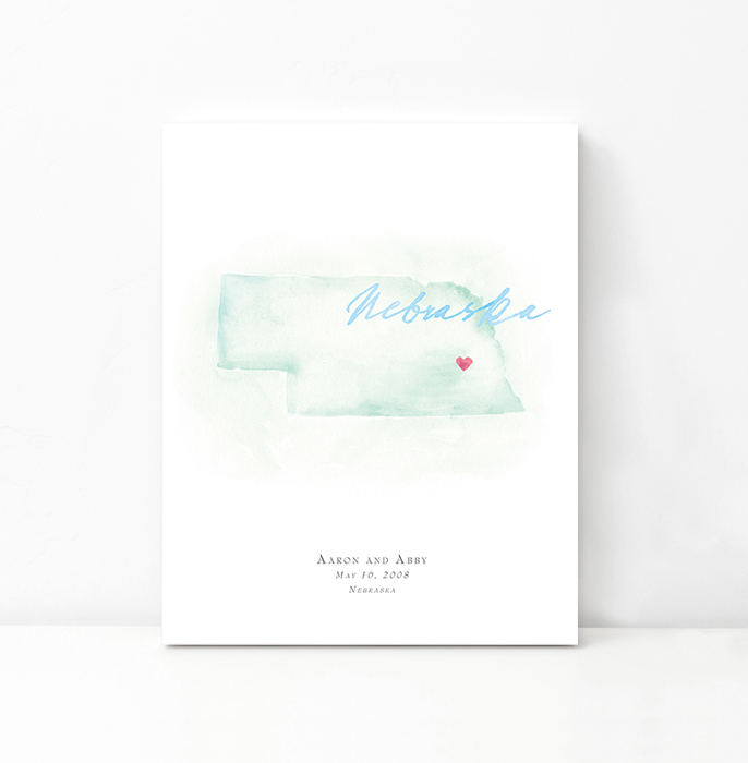 Personalized Watercolor Map 