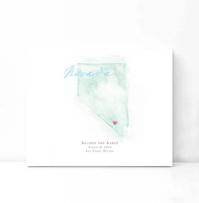 Personalized Watercolor Map 