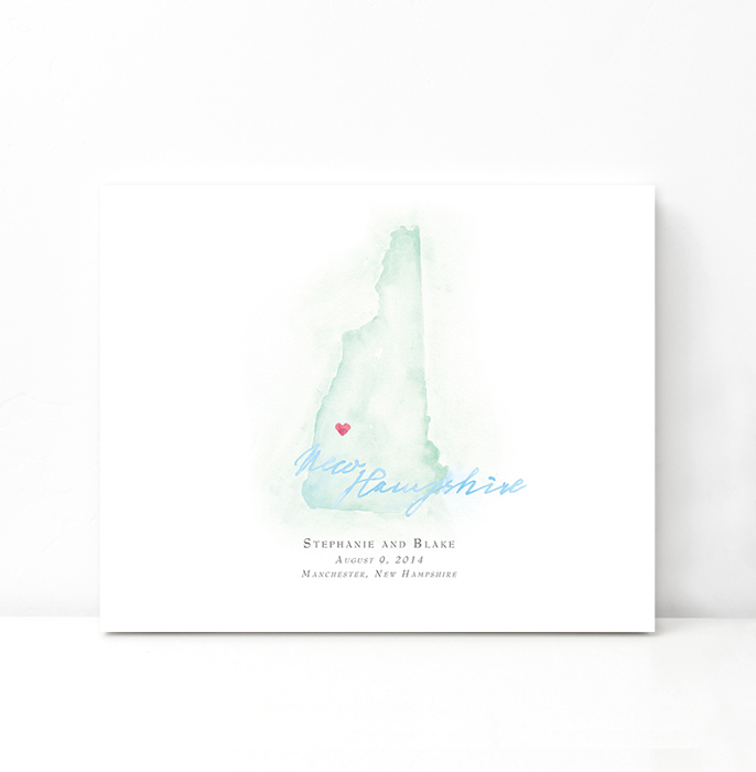 Personalized Watercolor Map 