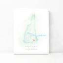 New Hampshire 5x7 - Portrait Personalized Watercolor Map 