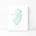 New Jersey 8x10 - Portrait Personalized Watercolor Map 