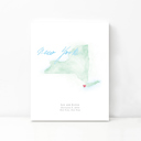 New York 5x7 - Portrait Personalized Watercolor Map 