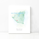 Nicaragua 5x7 - Portrait Personalized Watercolor Map 