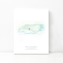 North Carolina 5x7 - Portrait Personalized Watercolor Map 