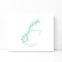 Norway 5x7 - Landscape Personalized Watercolor Map 