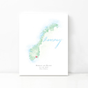 Norway 5x7 - Portrait Personalized Watercolor Map 