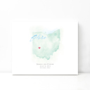 Ohio 5x7 - Landscape Personalized Watercolor Map 