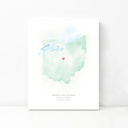Ohio 5x7 - Portrait Personalized Watercolor Map 