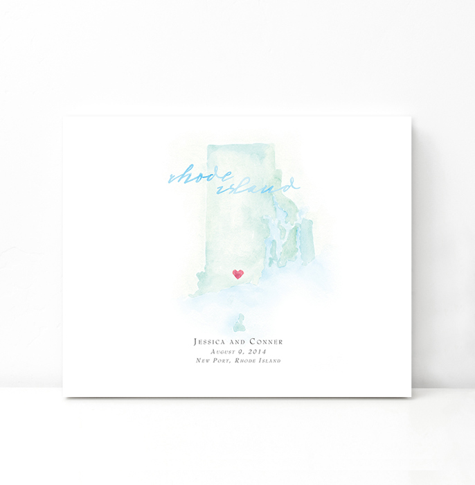 Personalized Watercolor Map 