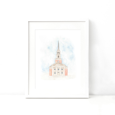Robert Carr Chapel Watercolor Art Print - Fort Worth, Texas