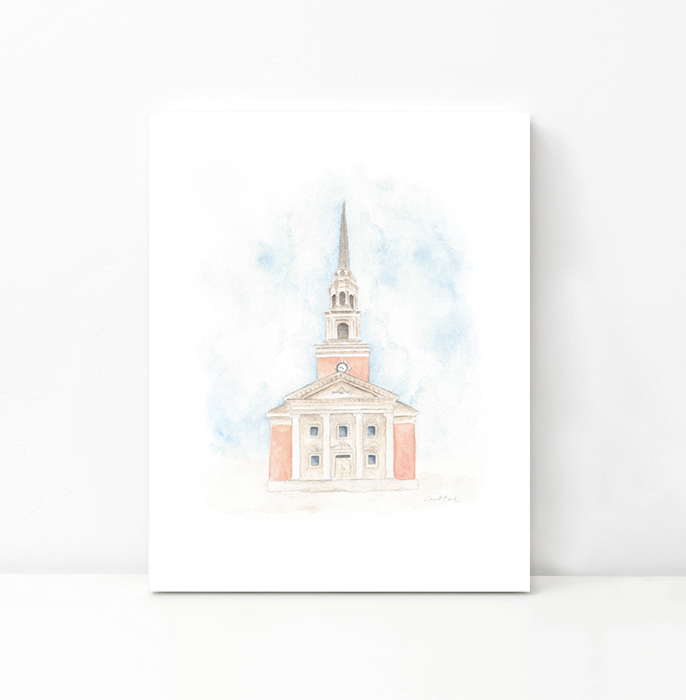 Robert Carr Chapel Watercolor Art Print - Fort Worth, Texas