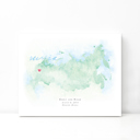 Russia 5x7 - Landscape Personalized Watercolor Map 