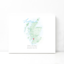 Scotland 5x7 - Landscape Personalized Watercolor Map 