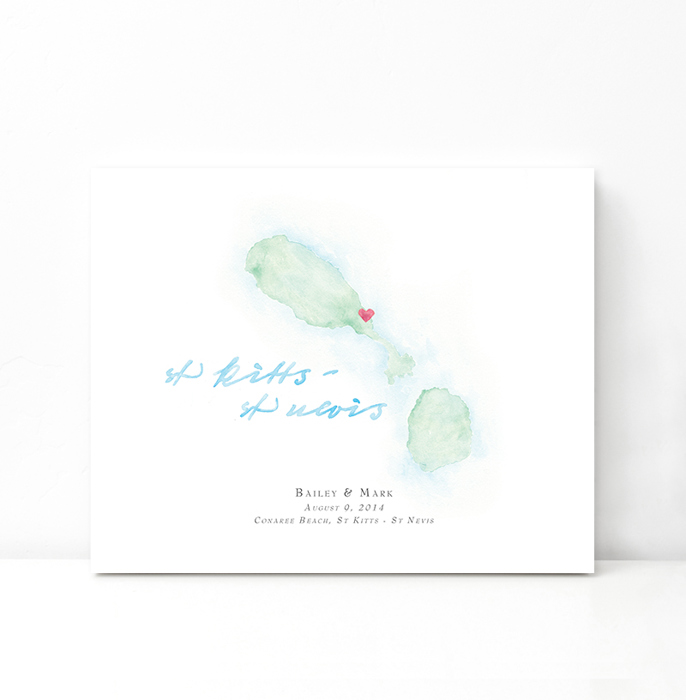 Personalized Watercolor Map 