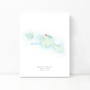 Tahiti 5x7 - Portrait Personalized Watercolor Map 