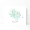 Texas 5x7 - Landscape Personalized Watercolor Map 