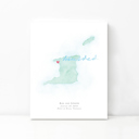 Trinidad 5x7 - Portrait Personalized Watercolor Map 