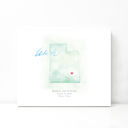Utah 5x7 - Landscape Personalized Watercolor Map 