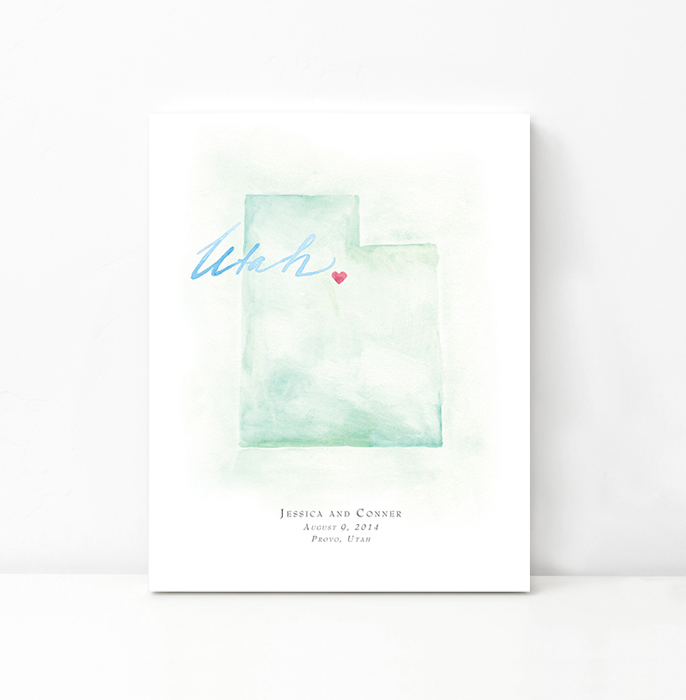 Personalized Watercolor Map 